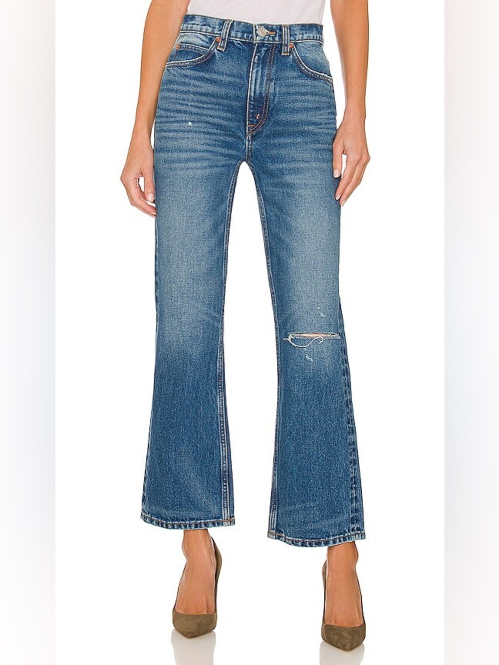 RE/DONE 70's Loose Flare in Arroyo Blue Rip 26